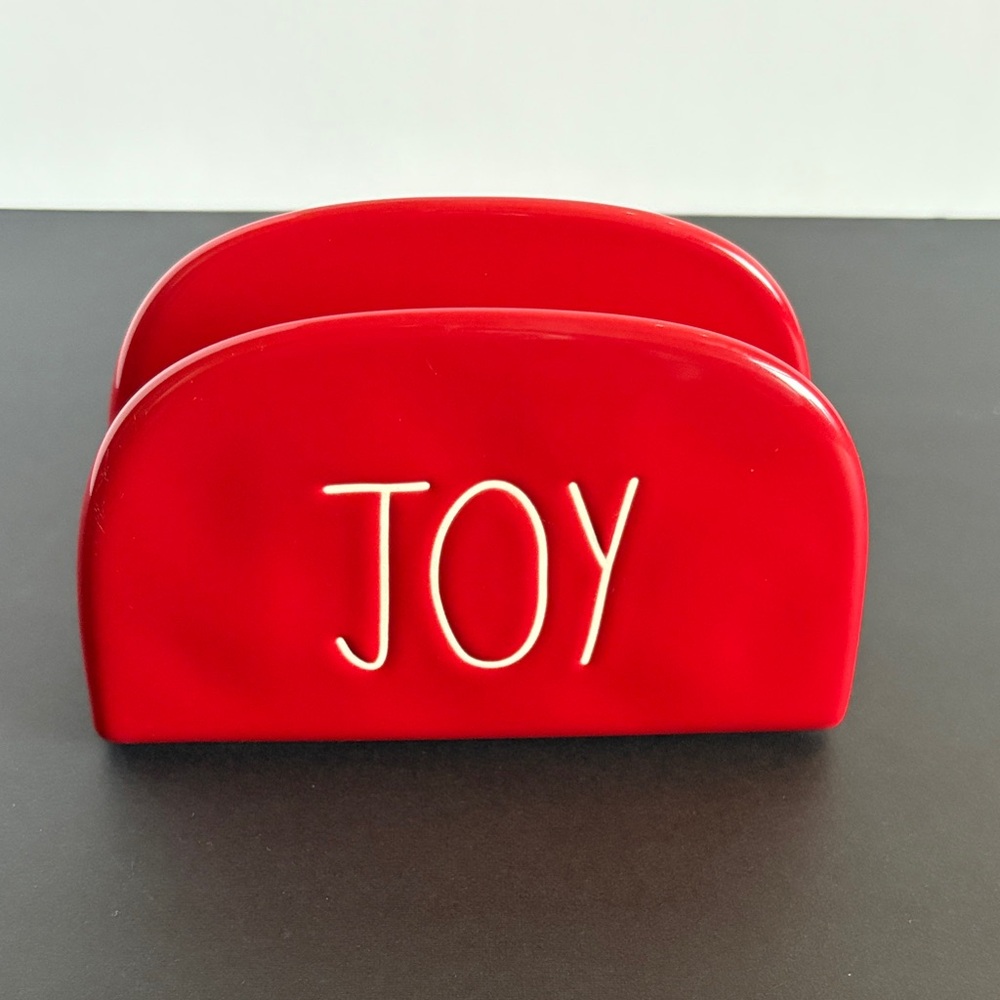Rae Dunn Red JOY Napkin Holder